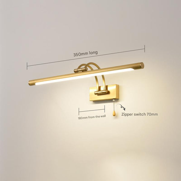 All-copper foldable LED mirror wall lamp