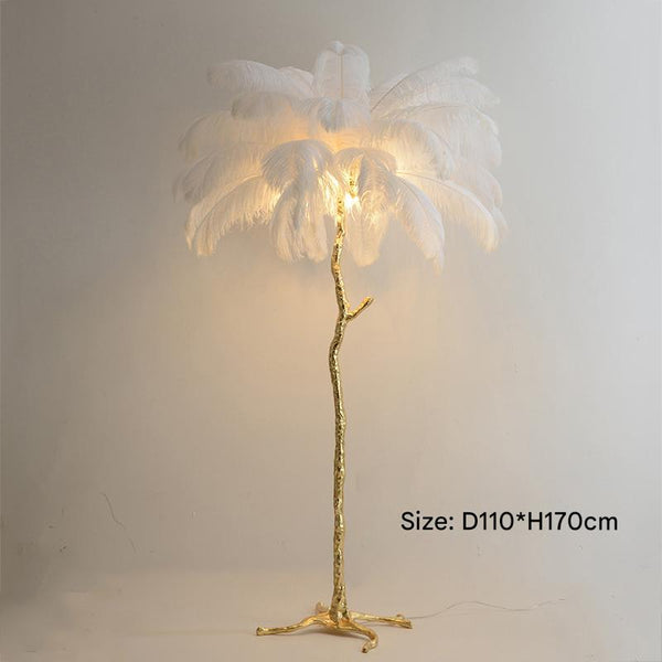 Ostrich Feather Floor Lamp