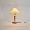 Vintage Massivholz Plissee Tischlampe