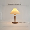 Vintage Massivholz Plissee Tischlampe