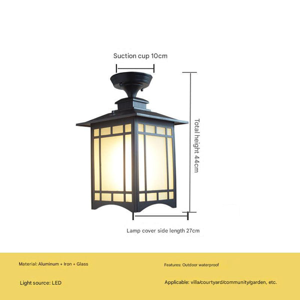 Chinese style outdoor waterproof villa corridor pavilion courtyard ceiling lamp