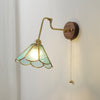 Medieval style glass bedroom bedside wall lamp