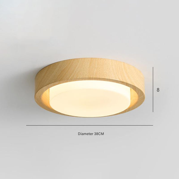 Medieval style wood grain glass bedroom ceiling lamp
