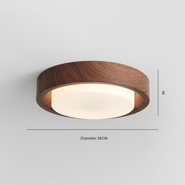 Medieval style wood grain glass bedroom ceiling lamp