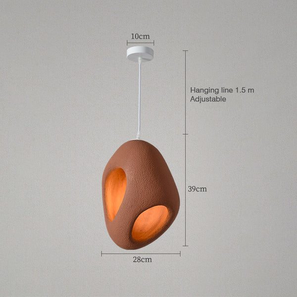 Pendelleuchte aus Kieselsteinen im japanischen Stil für den Esstisch