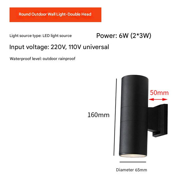 LED outdoor garden waterproof double head wall lamp