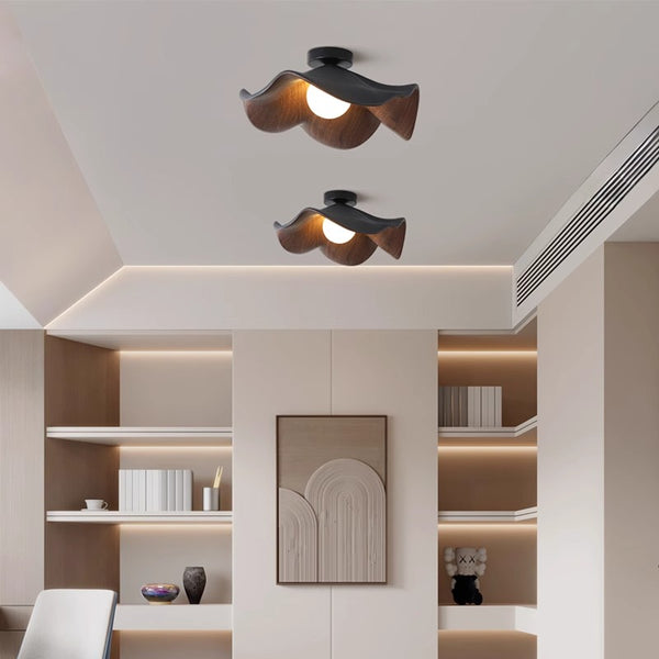 Creative retro lotus leaf bedroom corridor ceiling lamp