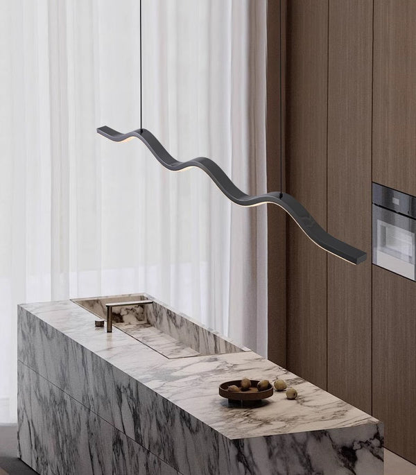 Creative minimalist wave restaurant chandelier
