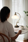 French retro glass bedside table lamp