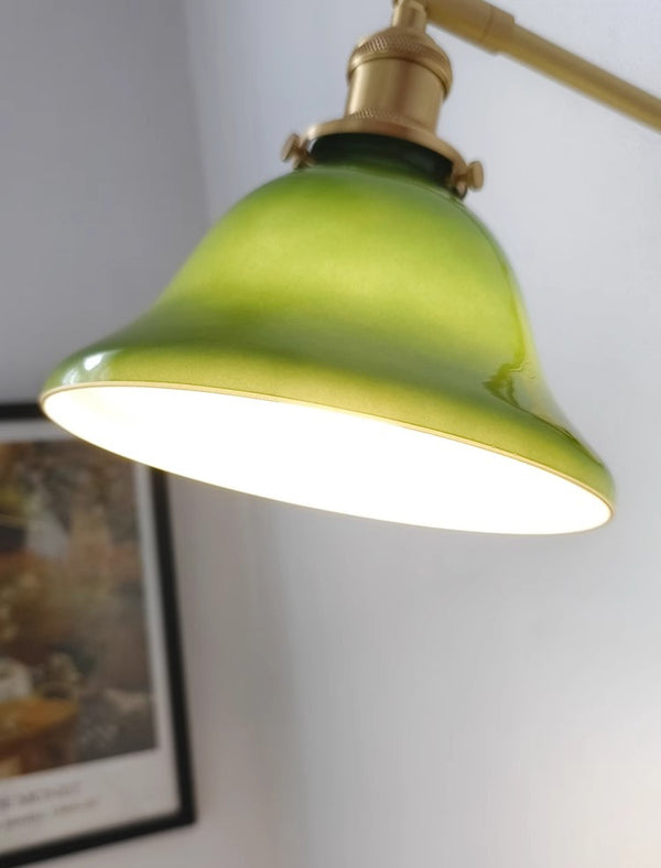 Nordic retro Japanese style long arm telescopic with switch bedroom bedside reading wall lamp