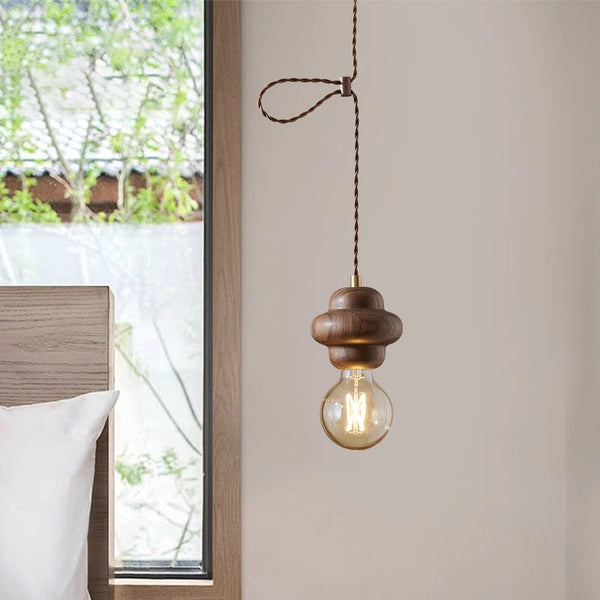 Japanese retro walnut chandelier