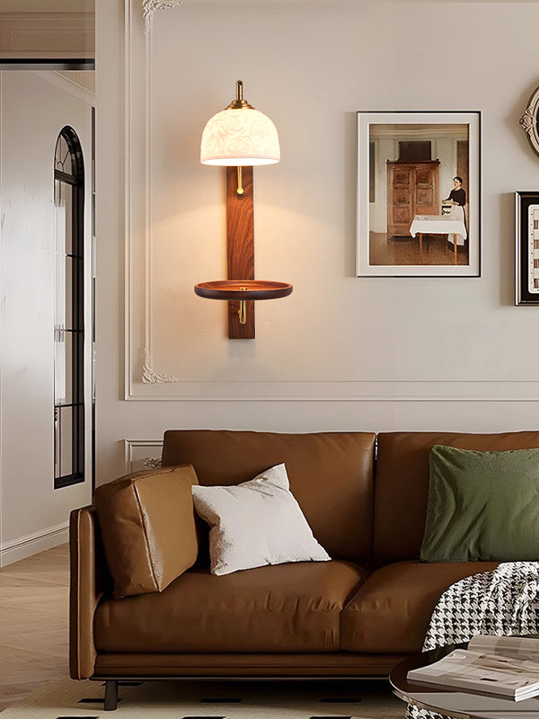 Vintage wabi-sabi cream style bedroom living room storage atmosphere wall lamp