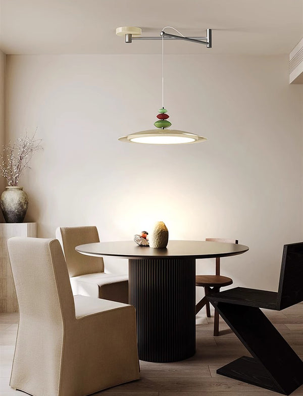 Lustre de salle à manger en forme de soucoupe volante de style crème