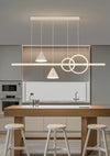Lustre de restaurant à longue bande géométrique créative minimaliste