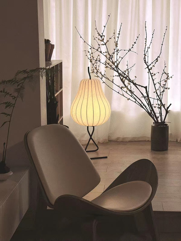 Cream style pear floor lamp
