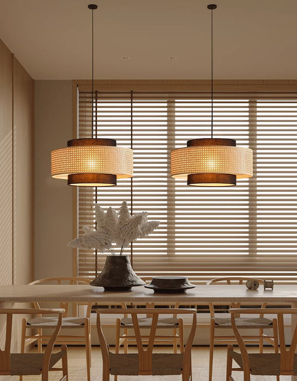 Medieval style rattan restaurant chandelier