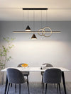 Lustre de restaurant à longue bande géométrique créative minimaliste