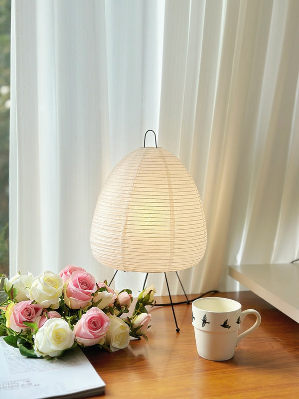 Japanese style rice paper table lamp