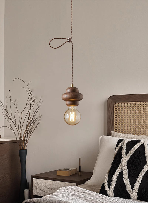 Japanese retro walnut chandelier