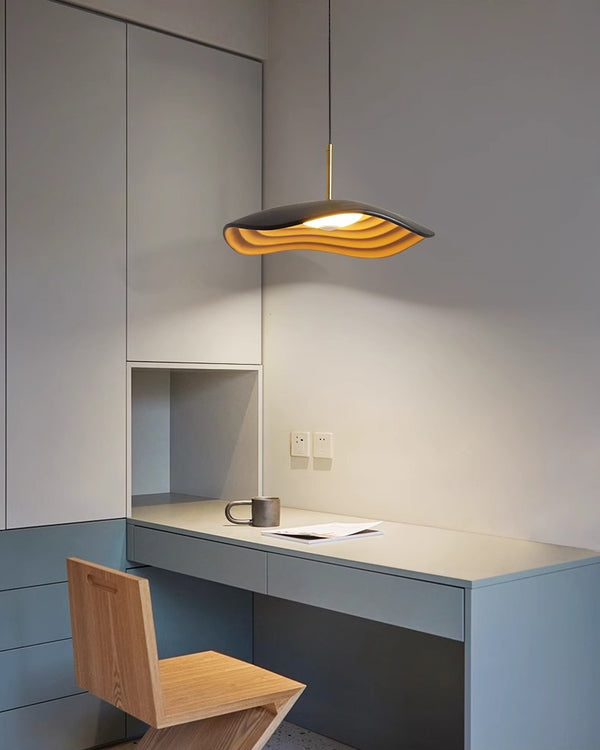 Lampe à suspension de salle à manger en forme de feuille de lotus de style Wabi-sabi