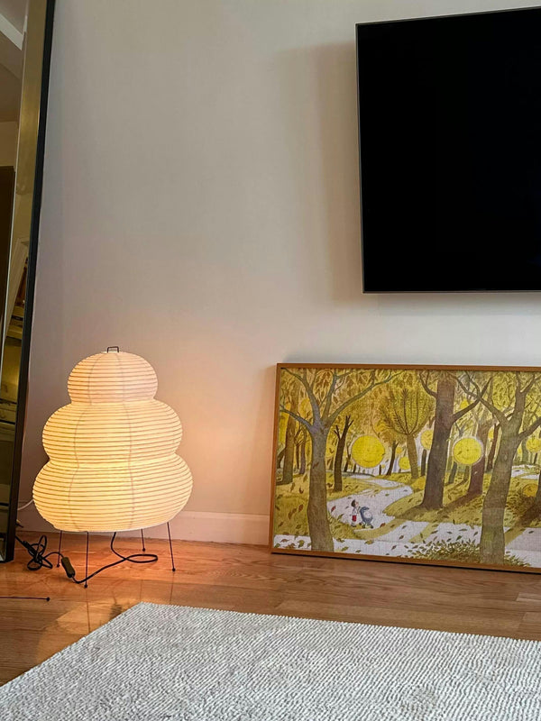 Japanese style wabi-sabi style rice paper floor lamp