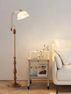 French vintage walnut floor lamp