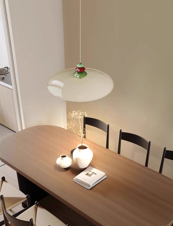 Lustre de salle à manger en forme de soucoupe volante de style crème