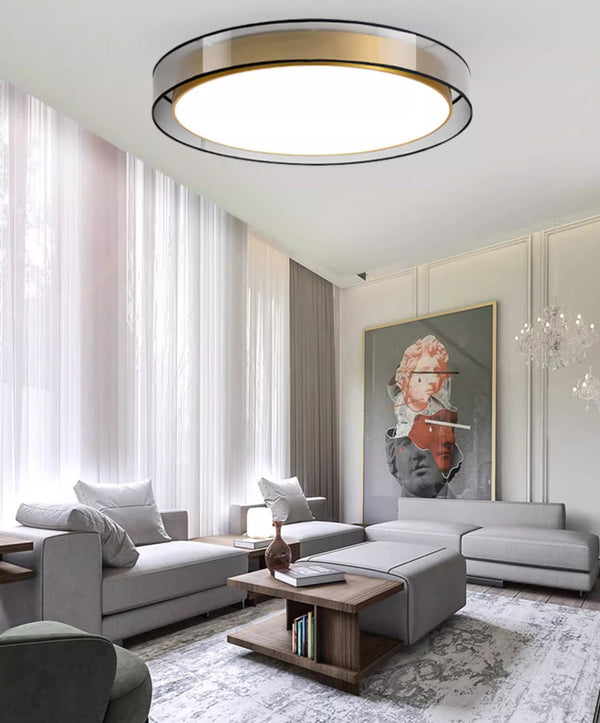 All copper LED living room ceiling lamp