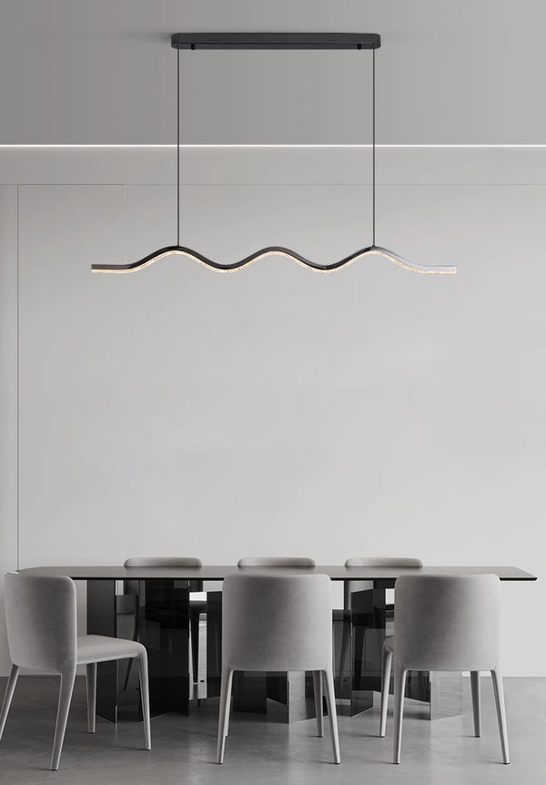 Creative minimalist wave restaurant chandelier