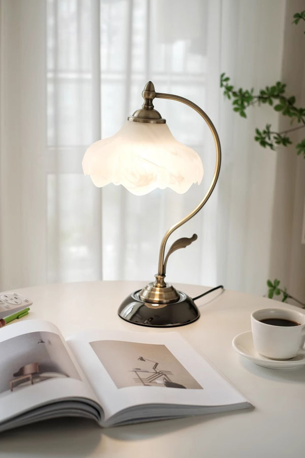 French retro glass bedside table lamp