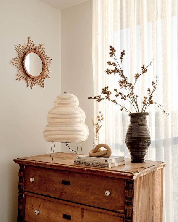 Japanese style wabi-sabi style rice paper floor lamp