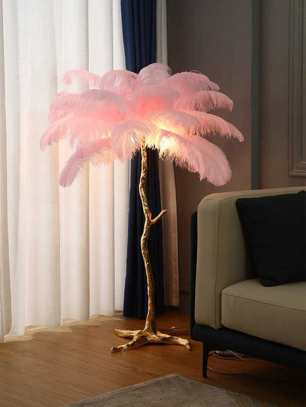 Ostrich Feather Floor Lamp