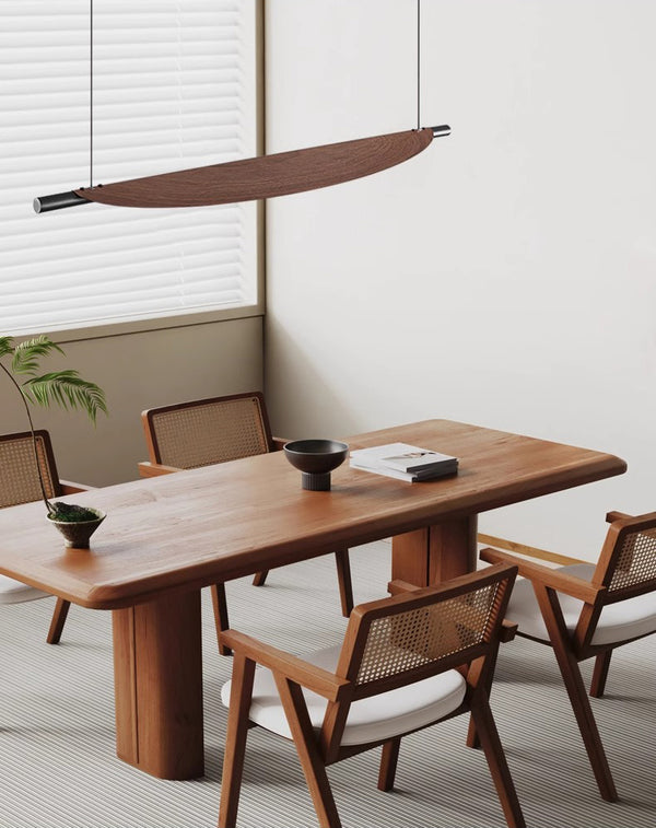 Lustre de salle à manger rétro créatif et personnalisé en forme de feuille