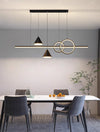 Lustre de restaurant à longue bande géométrique créative minimaliste