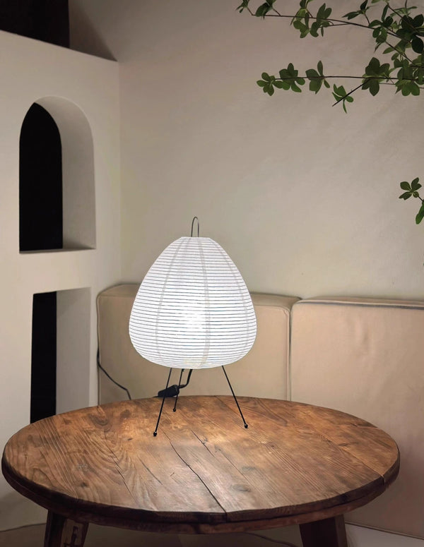 Japanese style rice paper table lamp