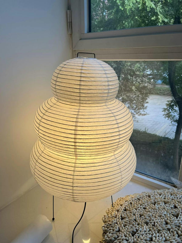 Japanese style wabi-sabi style rice paper floor lamp