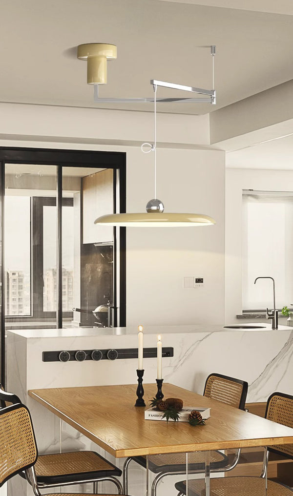 Nordic flying saucer swing arm chandelier