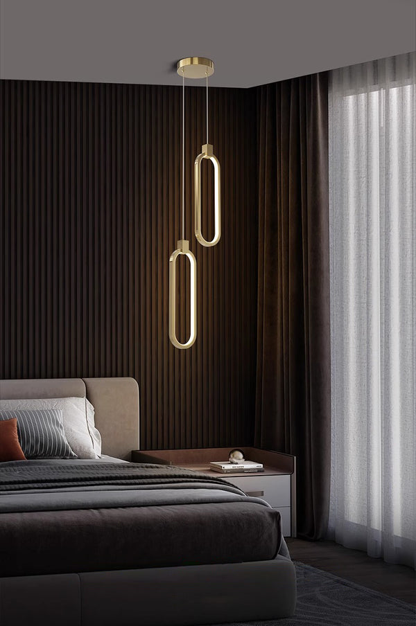 All copper bedroom bedside chandelie