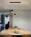 Lustre de restaurant à longue bande géométrique créative minimaliste
