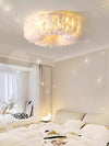 Cream style feather bedroom ceiling lamp