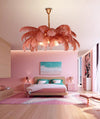 Creative personality all-copper ostrich feather chandelier