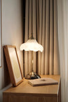 French retro glass bedside table lamp