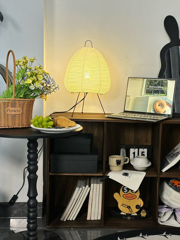 Japanese style rice paper table lamp