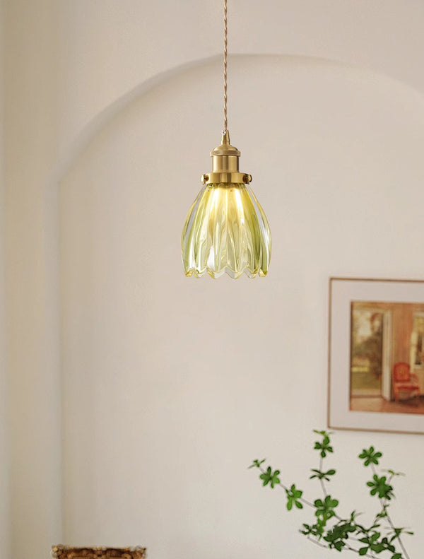 Medieval style bedroom bedside glass flower small chandelier