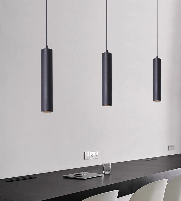 LED long tube cylindrical chandelier