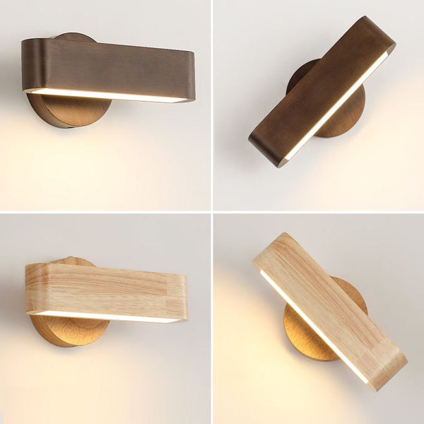 LED-Wandleuchte aus Massivholz