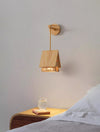 Nordic Japanese style solid wood bedroom bedside cabin wall lamp