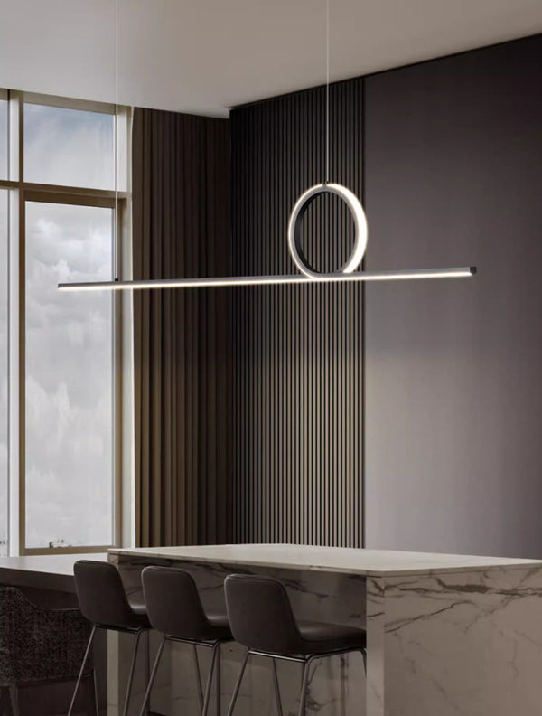 Creative LED long strip chandelier