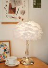 Lampe de chevet de chambre à coucher en plumes