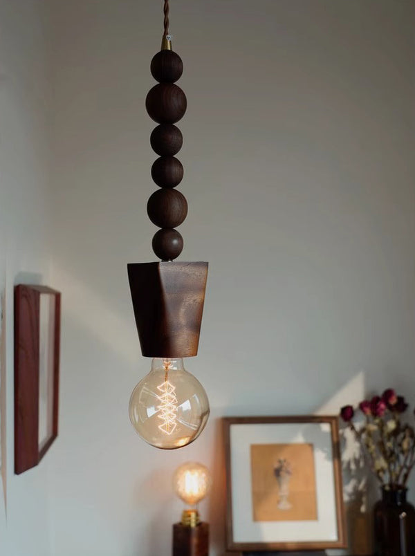 Vintage Walnut Bedroom Bedside Chandelier